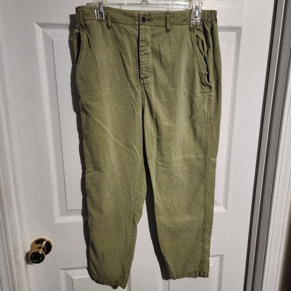 BDG Urban Outfitters Olive Green Flowy Baggy Chino Pants Women's 6 Neutral EUC